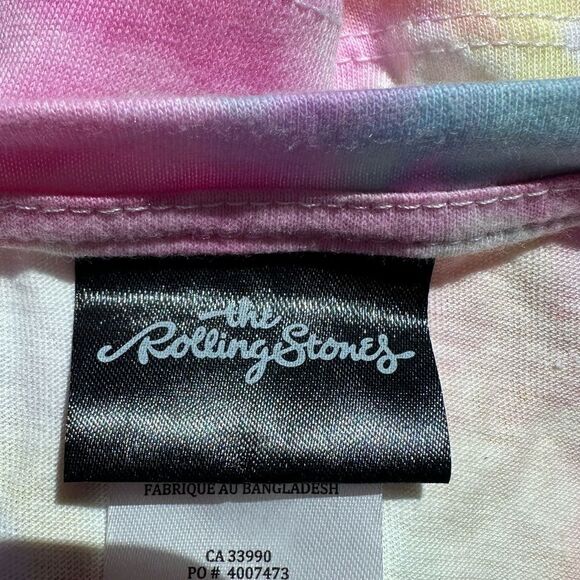 The Rolling Stones Girls Tie Dye Cropped Tee Shirt Size XL - Picture 4 of 5